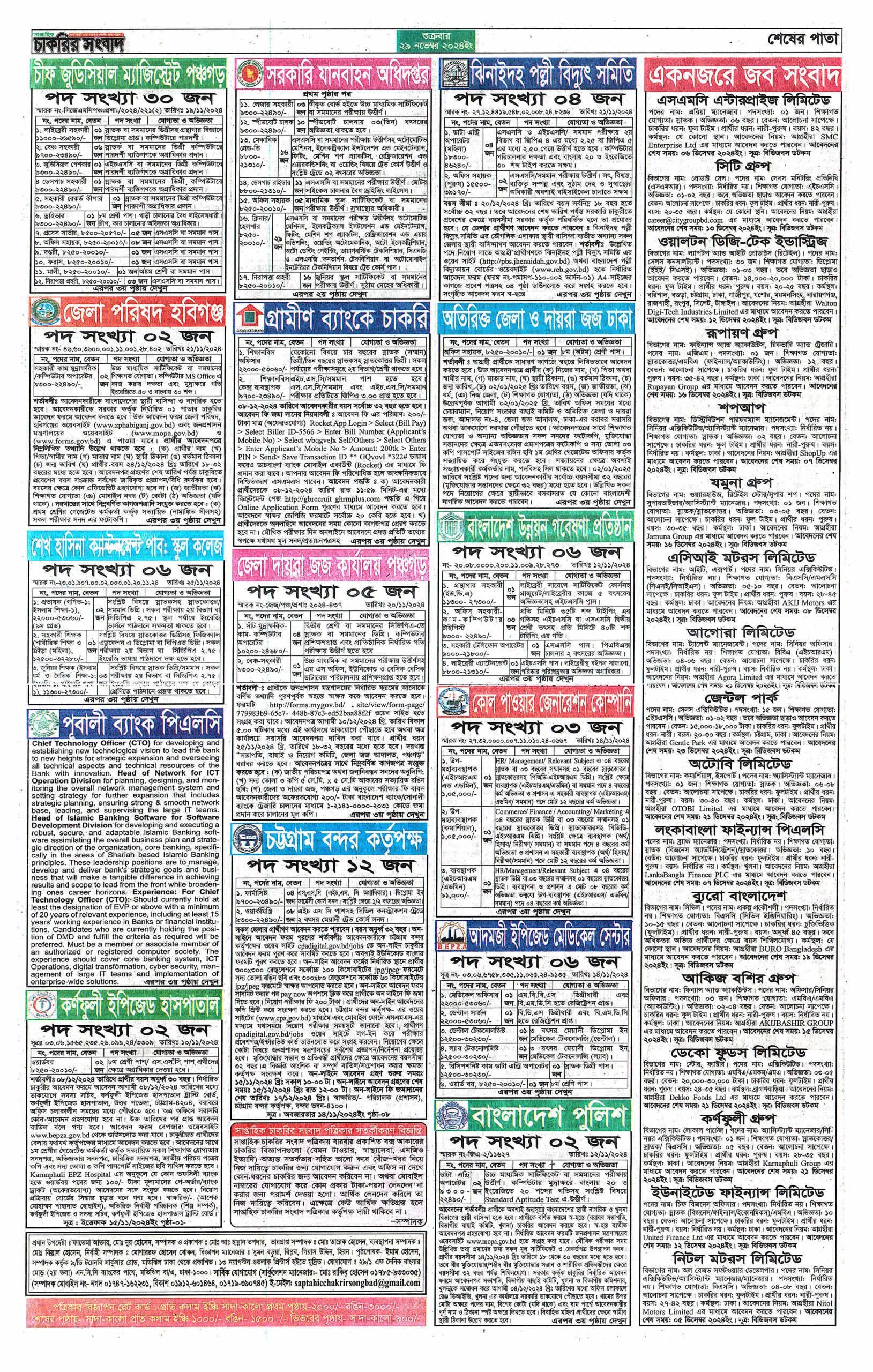 Saptahik Chakrir Khobor 29 November 2024