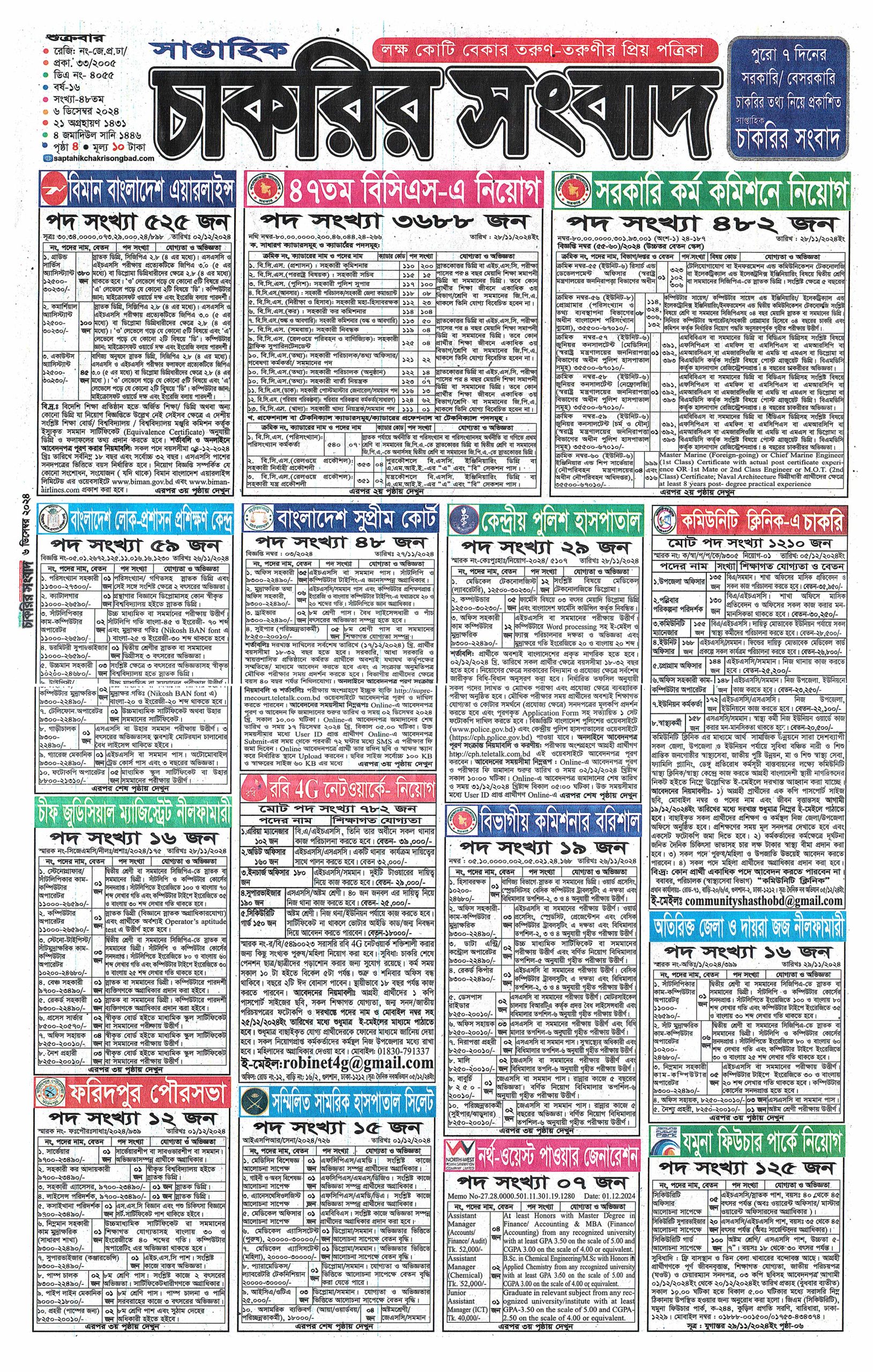 Saptahik Chakrir Khobor 06 December 2024