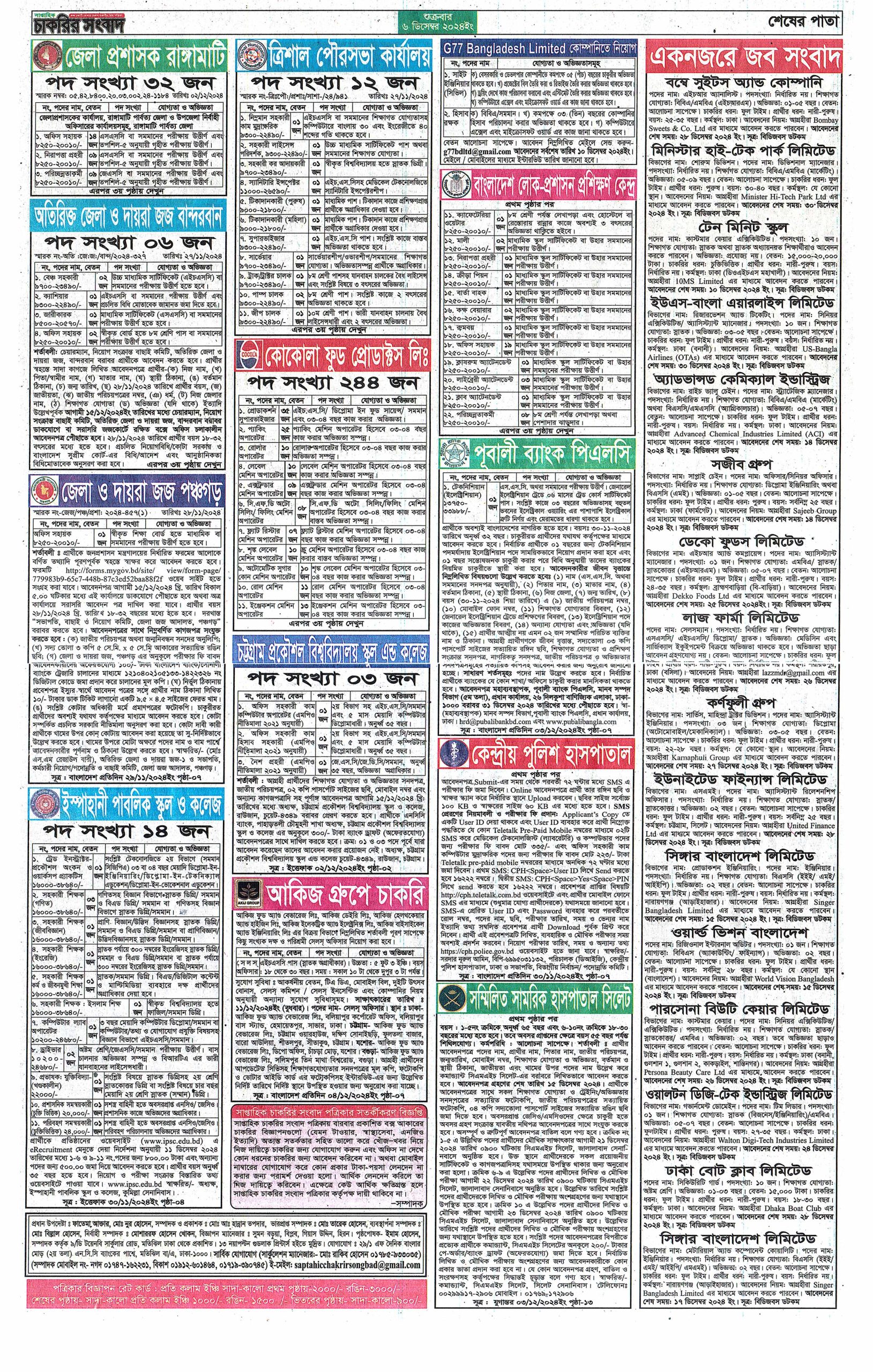 Saptahik Chakrir Khobor 06 December 2024