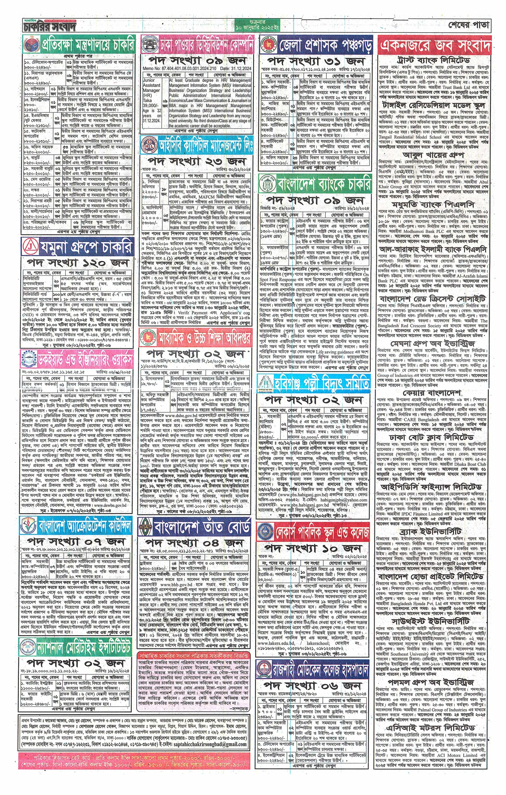 Saptahik Chakrir Khobor 10 January 2025